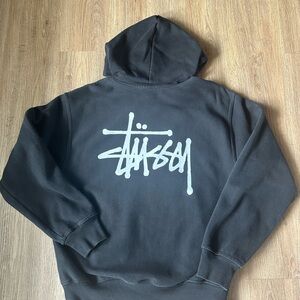 Stussy Black Hoodie with White Logo